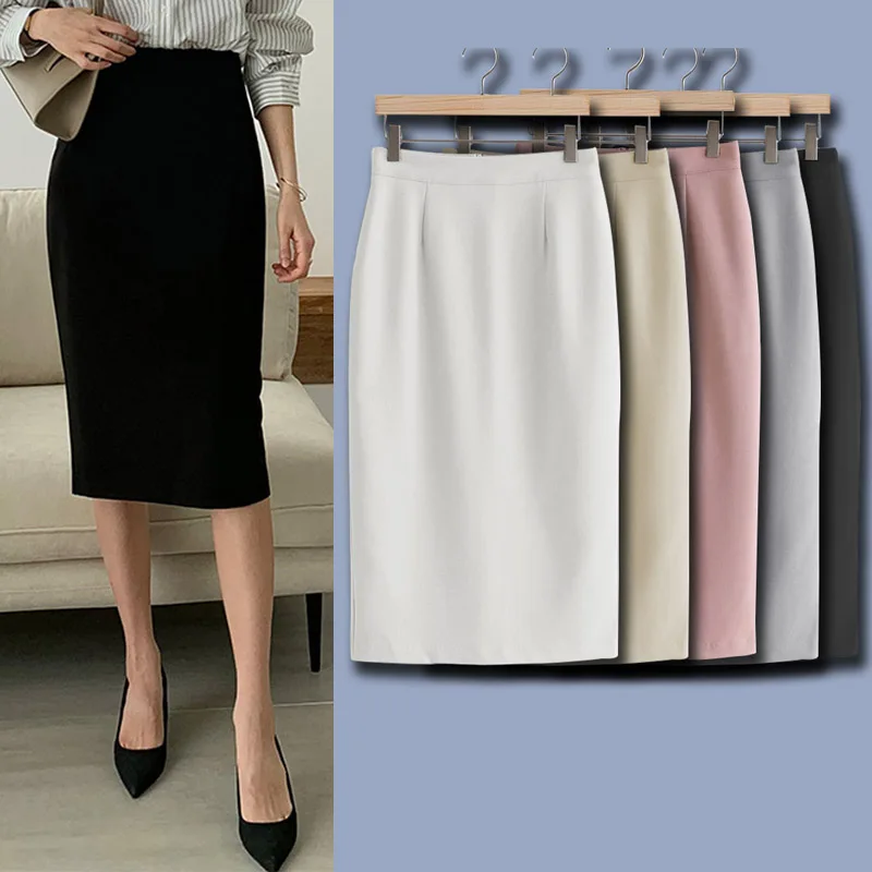 Zomer nieuwe hoge taille f body rok bodycon afslanken professionele woon-werkverkeer veelzijdige one step midi lengte pak rok