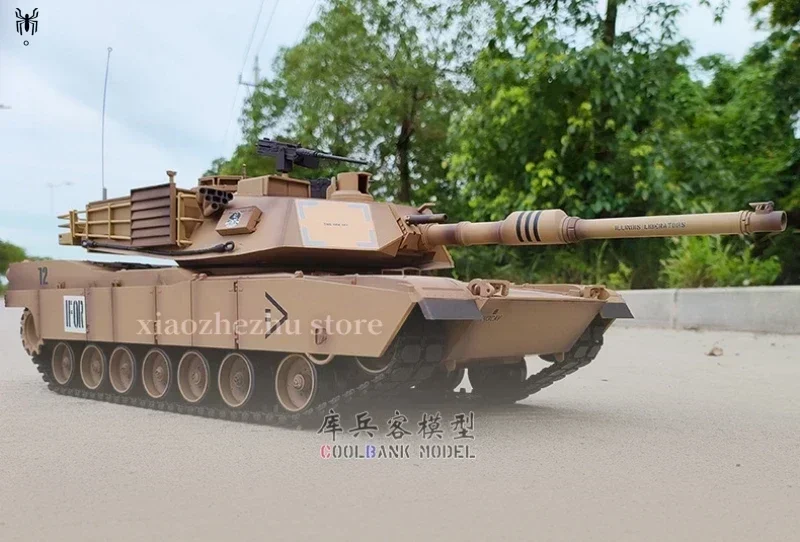 스팟 2024 리모컨 탱크, Henglong Us M1a2 Abrams 적외선 전투 탱크 모델, 어린이 장난감, 성인 청소년 선물, 2.4g, 신제품