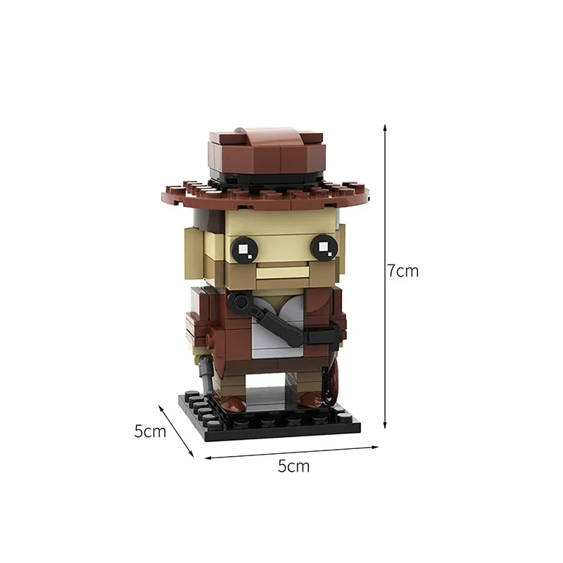 MOC-44641 figuras de acción de película clásica conjunto de bloques de construcción Indiana Jones Brickheadz modelo DIY niños rompecabezas juguetes regalo de cumpleaños