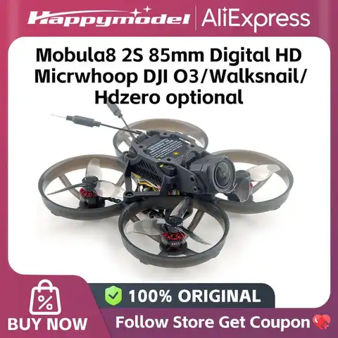 상단: HappyModel Mobula8 HD 2S 85mm 디지털 마이크로 FPV Whoop 드론 Walksnail / HDZERO / O3 CrazyF405 ELRS EX1103 KV11000 UART