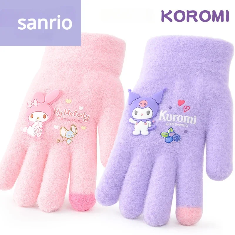 

Sanrio Plush Glove Kawaii Kuromi My Melody Gloves Cold-Proof Gloves Screen Touch Warm Adult Children Winter Warm Christmas Gifts