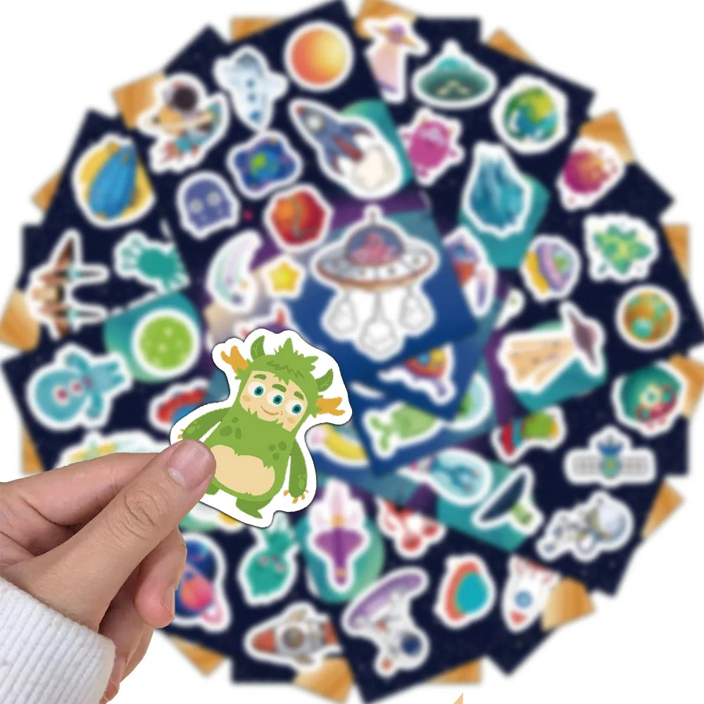 8PCS Space Imagination Collar Stickers Cartoon Cute Ins Style Notebook Decoration Waterproof Stickers
