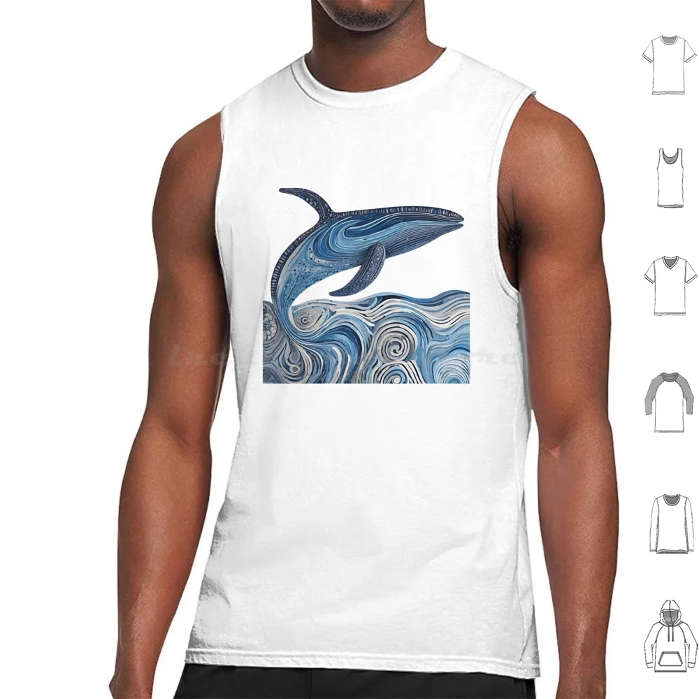 Cosmic Ocean Whale Inspired By Starry Night Tank Tops Print Cotton Starry Night Cosmic Ocean Whale Humpback Save Our Oceans