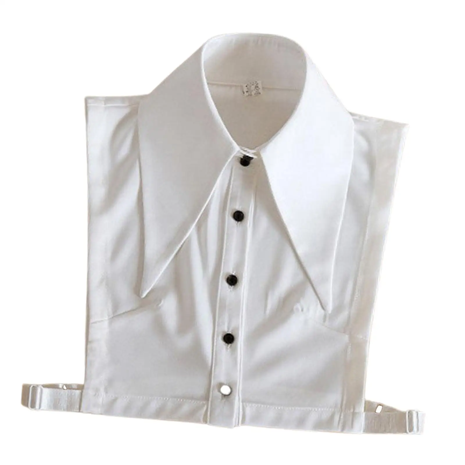 Detachable Women Cotton Fake Collar Big Lapel Blouse Dickey Choker White for Shirt Dress Sweater Layer Looks