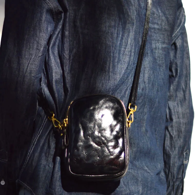 AETOO الأصلي الرجال حقيبة جلدية صغيرة الصيف الهاتف المحمول واحد الكتف حقيبة كروسبودي على ظهره الرجال جلد البقر الترفيه الحضرية المشارك #3