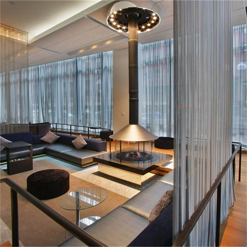 Customized Hanging  Metal Cascade Coil  Drapery Mesh For Door Curtain Room Divider Partition Decoration