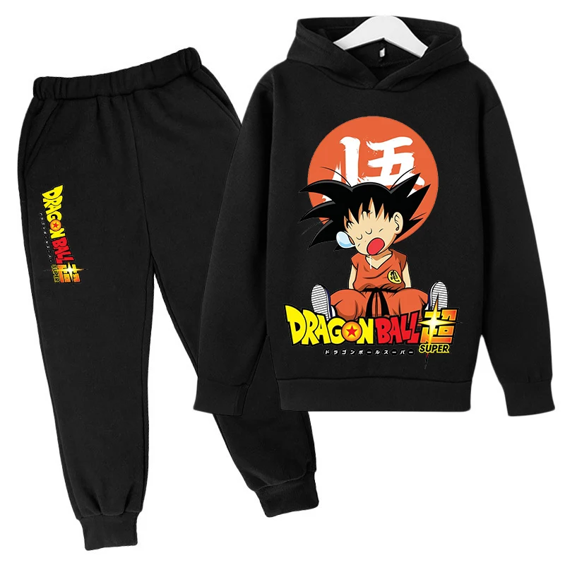 2024 New Anime Dragonball Hoodie Set Kids Boys Clothes Girls Clothing Anime Clothes Goku Hoodie Girls Sweatshirt Children 3-12y