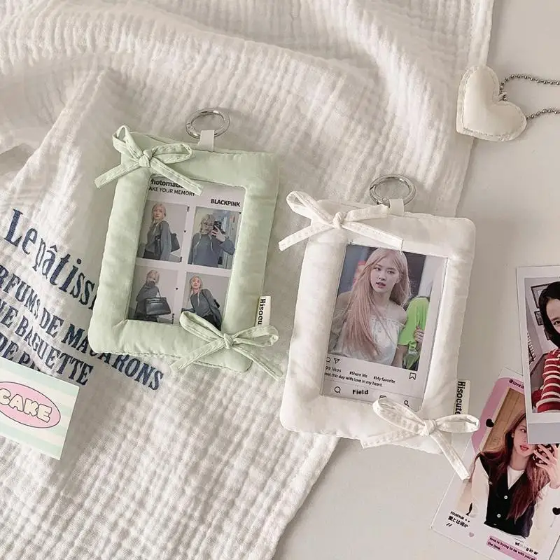 العصرية القوس المفاتيح Photocard كم؛ واقية المعبود صور حامل كيس مزموم قلادة Mementos