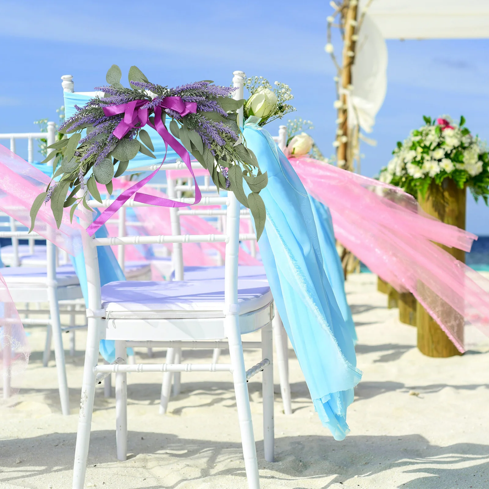 

2pcs Artificial Lavender Decorations Wedding Arch Flower Decors Purple Fake Plastic Branches Home Restaurant Romantic Diy