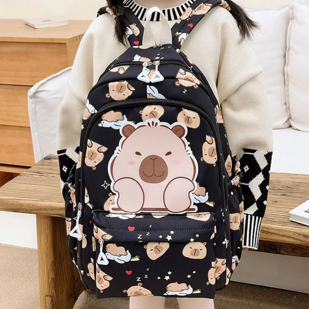 Mochila escolar de nylon de alta qualidade, mochila capivara de grande capacidade, à prova d'água, para viagem, meninos/meninas