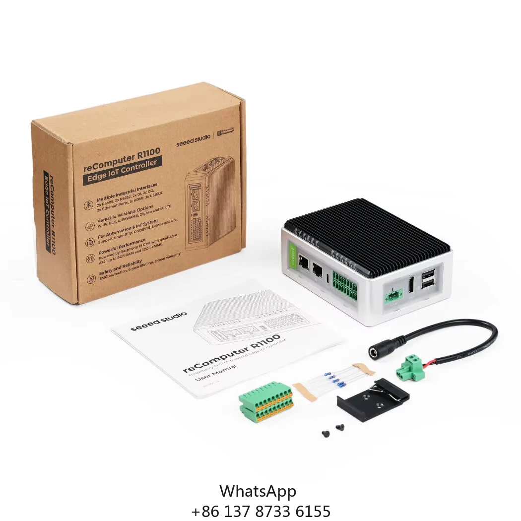 

Powered By Raspberry Pi IoT Gateway Controller R1124-10 4GB RAM 16GB EMMC CM4-Powered AI Capable Mini PC