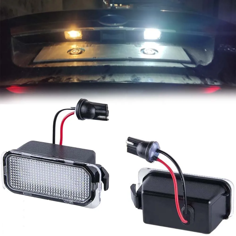 

2Pcs Car LED License Plate Light For 11-20 Ford Explorer Mondeo MK4 5 Kuga MK1 2 Fiesta MK6 7 Focus MK2 III Grand C-Max Ranger