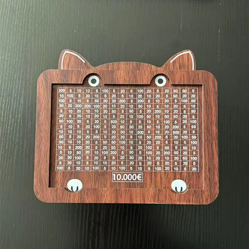 1 قطعة بنك النقود صندوق التوفير الخشبي صندوق توفير النقود الخشبي مع هدف العملة والأرقام صندوق النقود الخشبي للعملات المعدنية الساخن #6