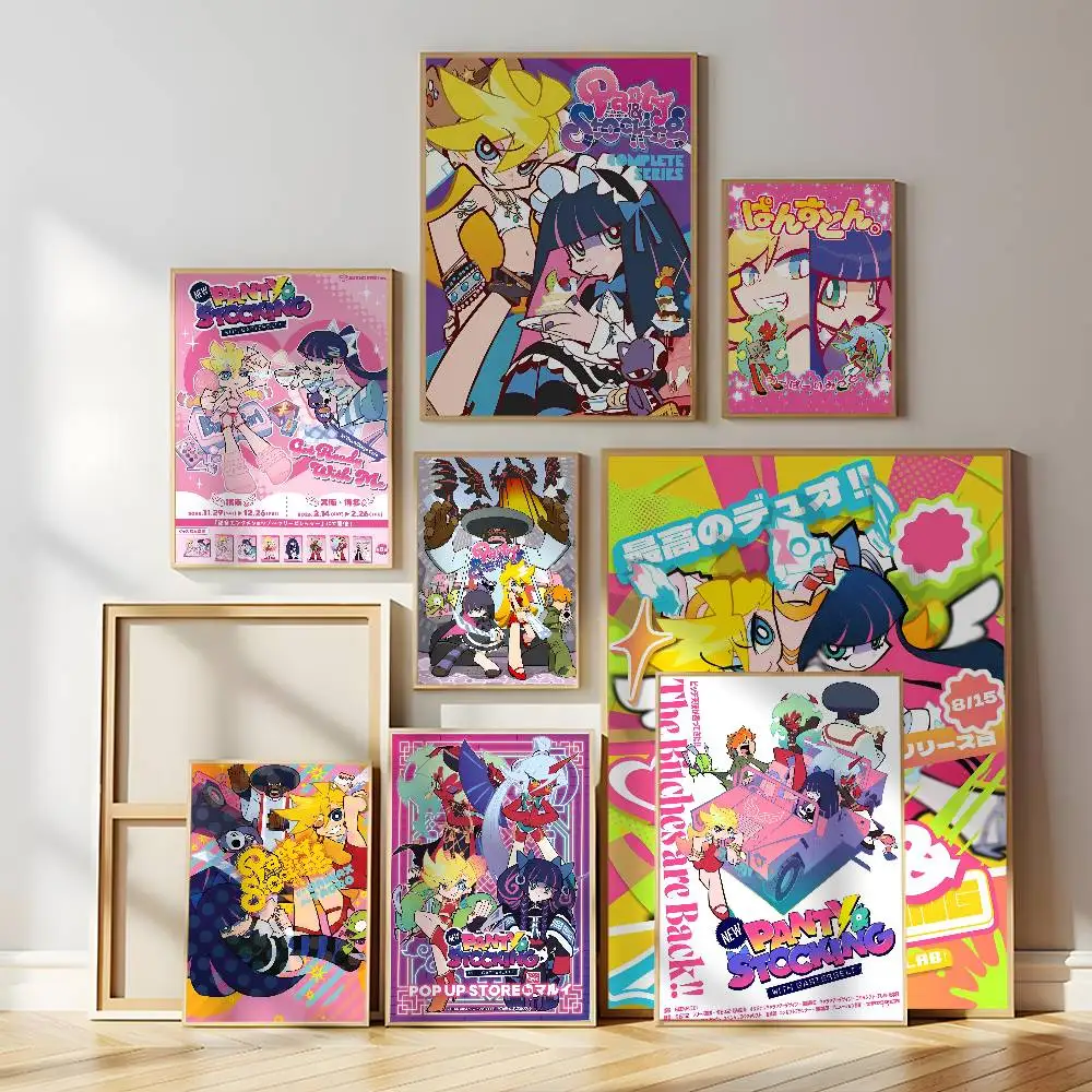 Anime P-Panty And S-Stocking Poster Self-adhesive Wall Mural Art Waterproof Sticker For Bar Room Decor High Quality Print Gift