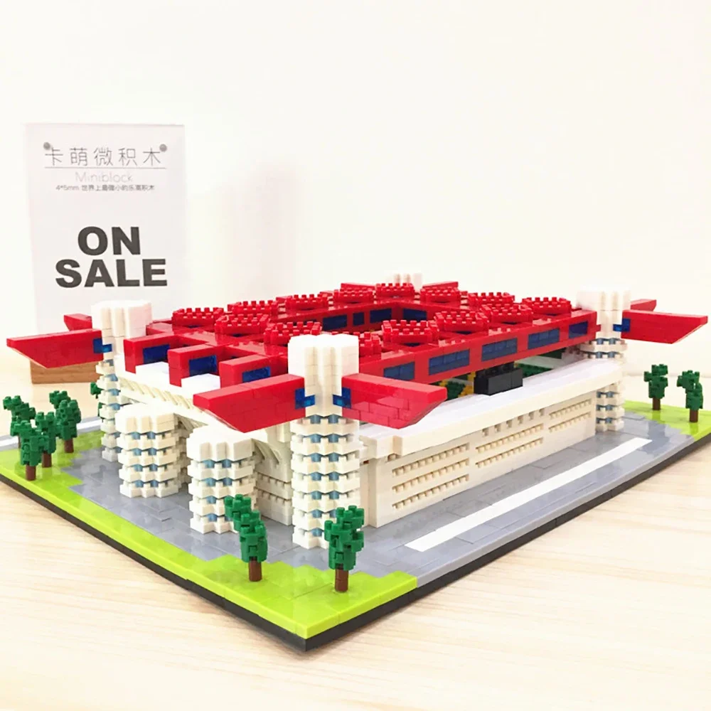 PZX9912-3 San Siro Stadium Building Blocks Italy Milan Famous Architecture Model DIY Educational Bricks Toys Children‘s Day Gift