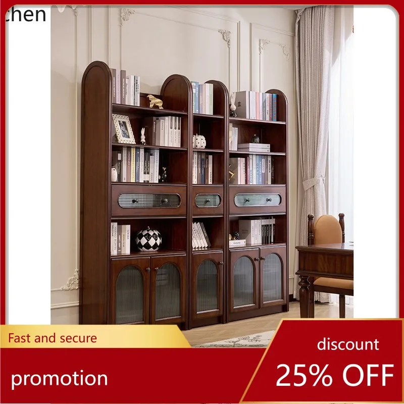 ZML Solid Wood Bookcase Simple Freestanding Combination Bookshelf Storage Cabinet Organizer