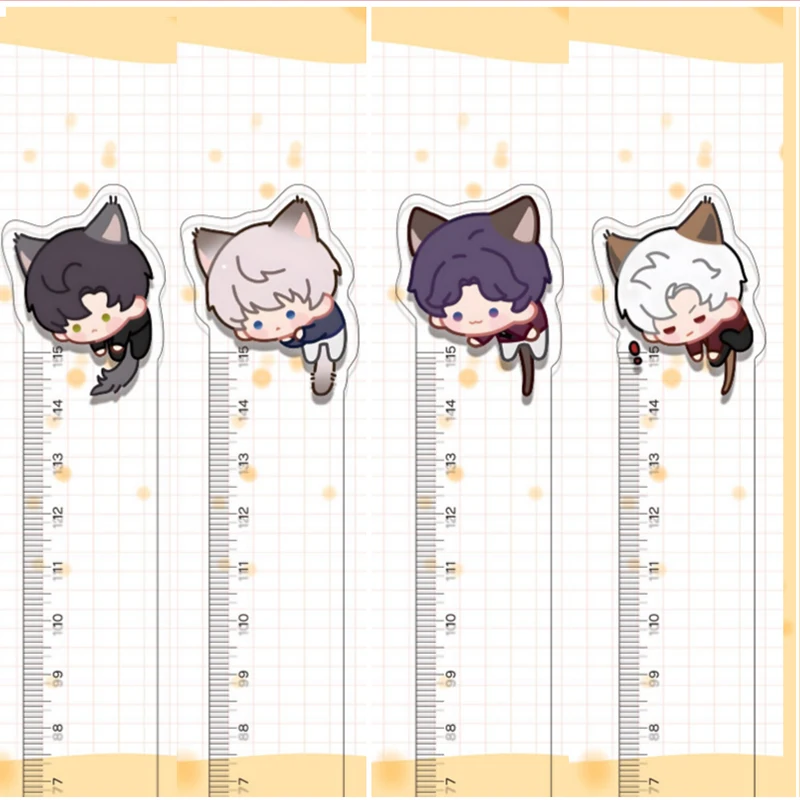 15cm Love and Deepspace Ruler School Office Supplies Drawing Tools Acrylic Cute Xavier Zayne Rafayel ralayo Sylus Straight Ruler
