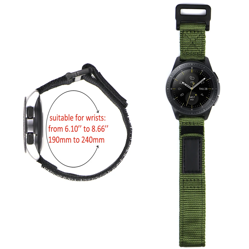 Nylon Watch Strap 20mm 22mm Loop Hook Strap With Quick Release Wirstband Accessories for Smart Watch Belt