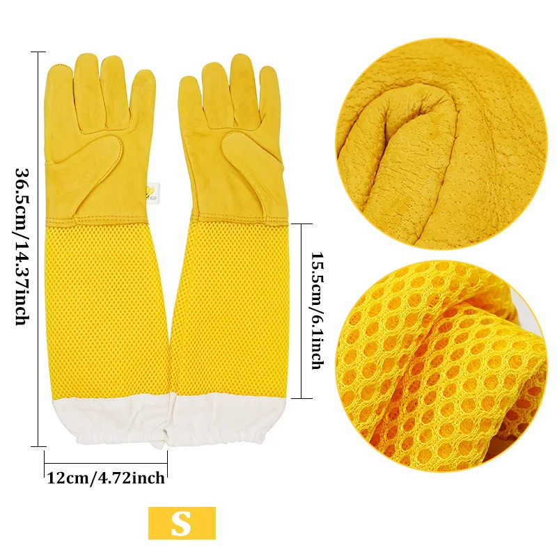 Imker-Imkerei-Handschuhe, Schutzhüllen, belüftet, professionell, Anti-Biene für die Imkerei, Imker verhindern Bienenstock-Werkzeuge