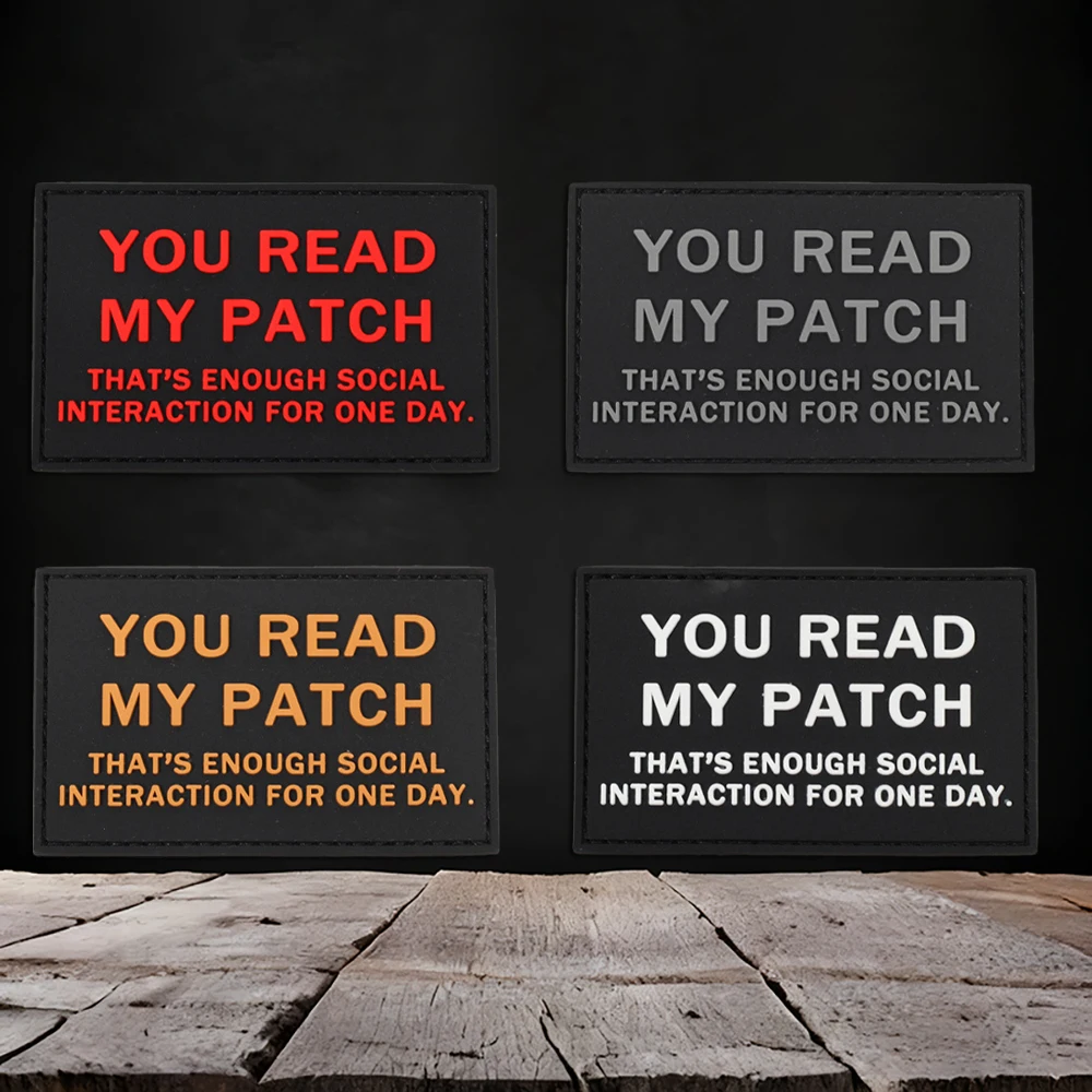 Humorous and versatile slogan armband made of PVC luminous material, comes with a special matte surface for decorating bags and backpacks, trendy decorative badge sticker