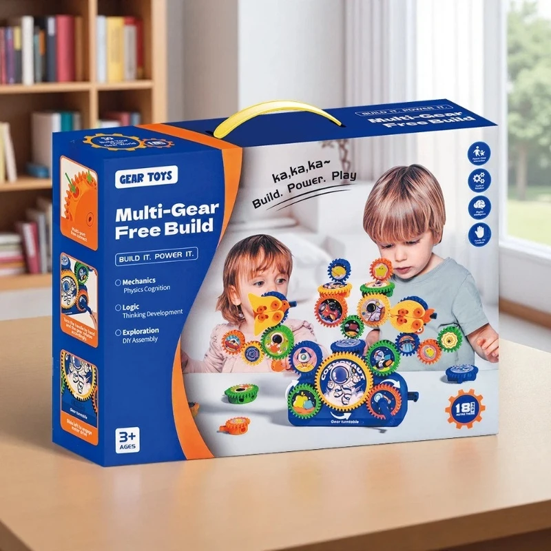 Elektrische tandwielbouwstenen DIY Veelzijdig educatief speelgoed met astronautenthema Binnen Speelcadeau voor ouders en kinderen voor kinderen van 3-6 jaar