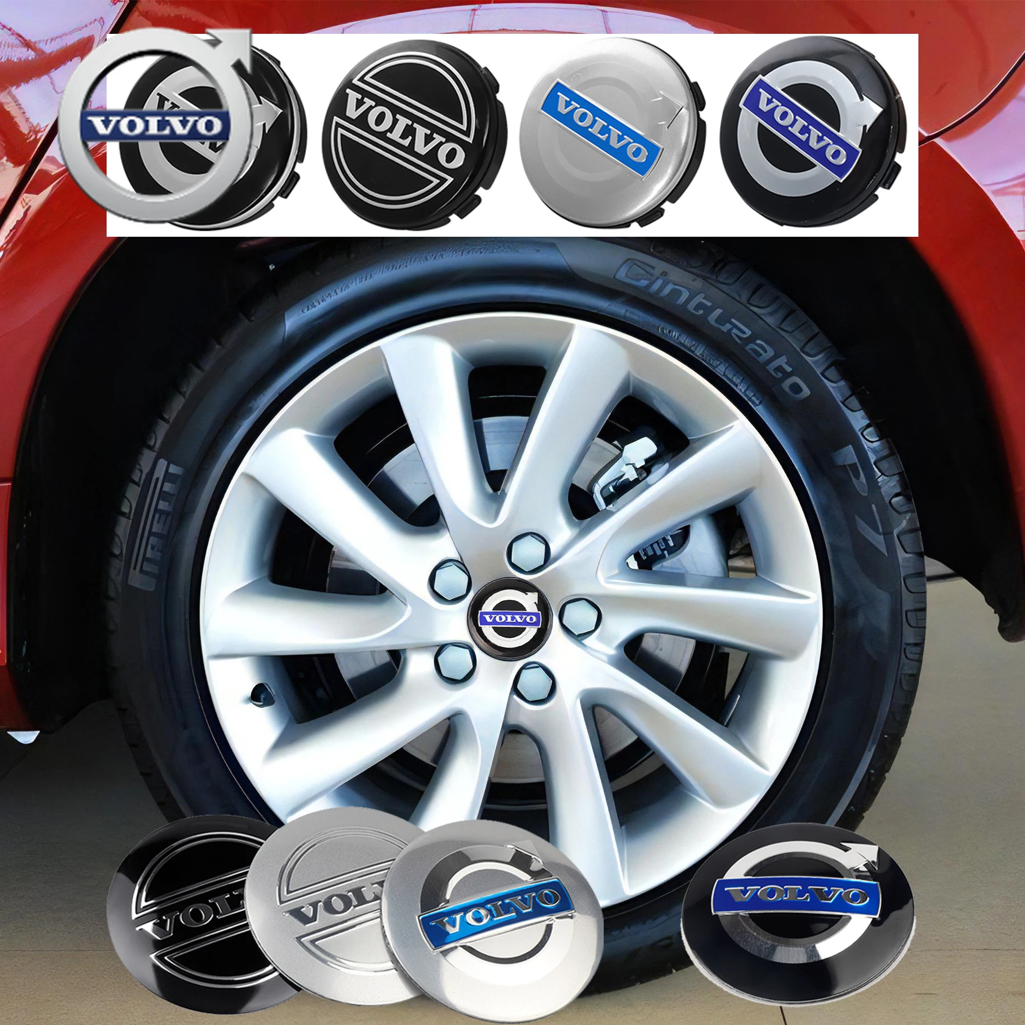 

Колпачки для центральных отверстий колесных дисков Volvo, аксессуары для Volvo R Design T6 AWD C30 C40 C50 C70 S40 S60 S70 S80 S90 V4