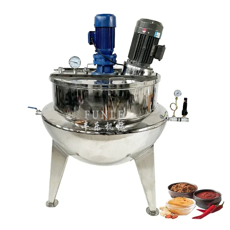 Hot Sale Stainless Steel Gas Steam Electrical Heating Mixing Jacketed Kettle for Jelly