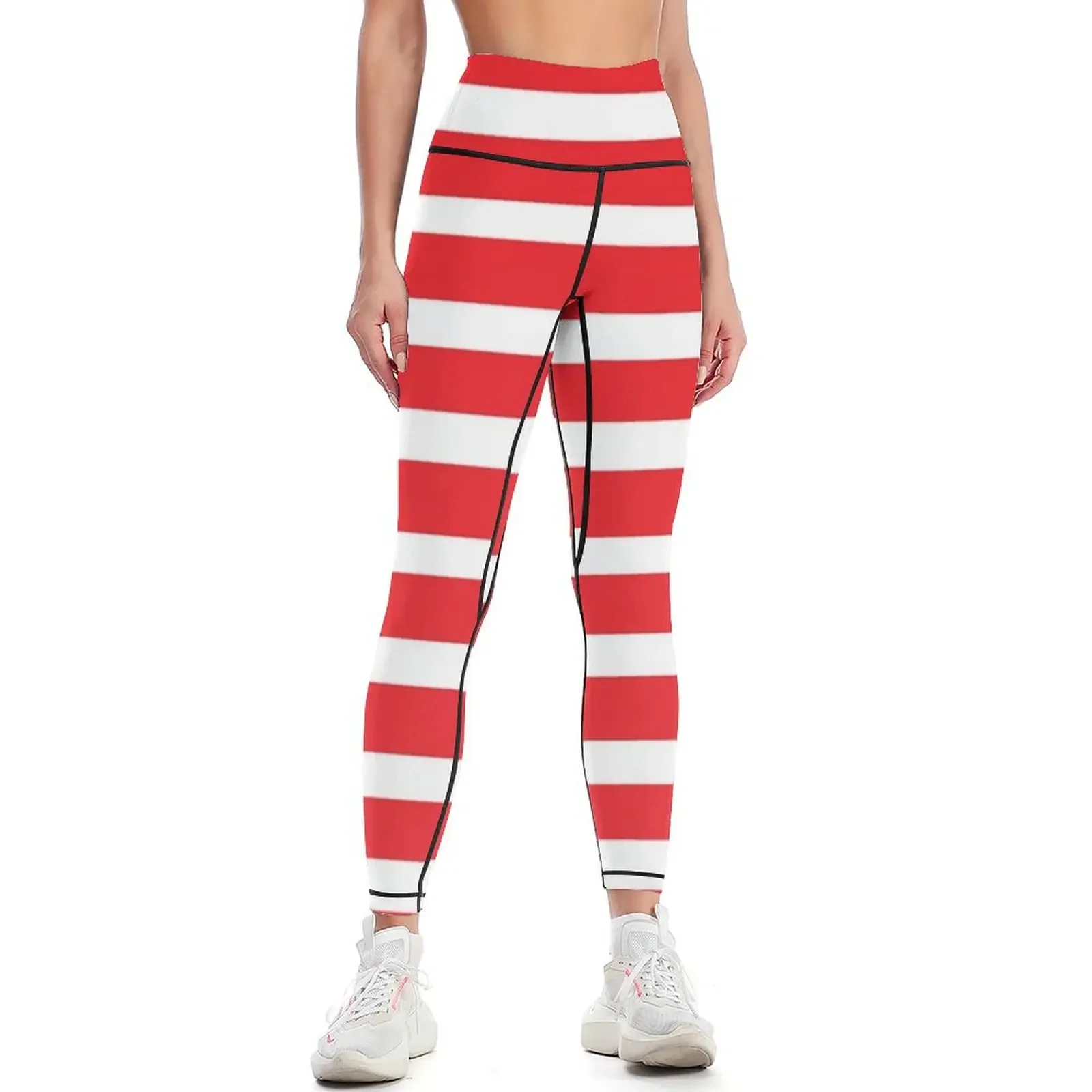 

Red and white stripes Leggings gym clothing gym's clothing push up legging Golf wear Womens Leggings