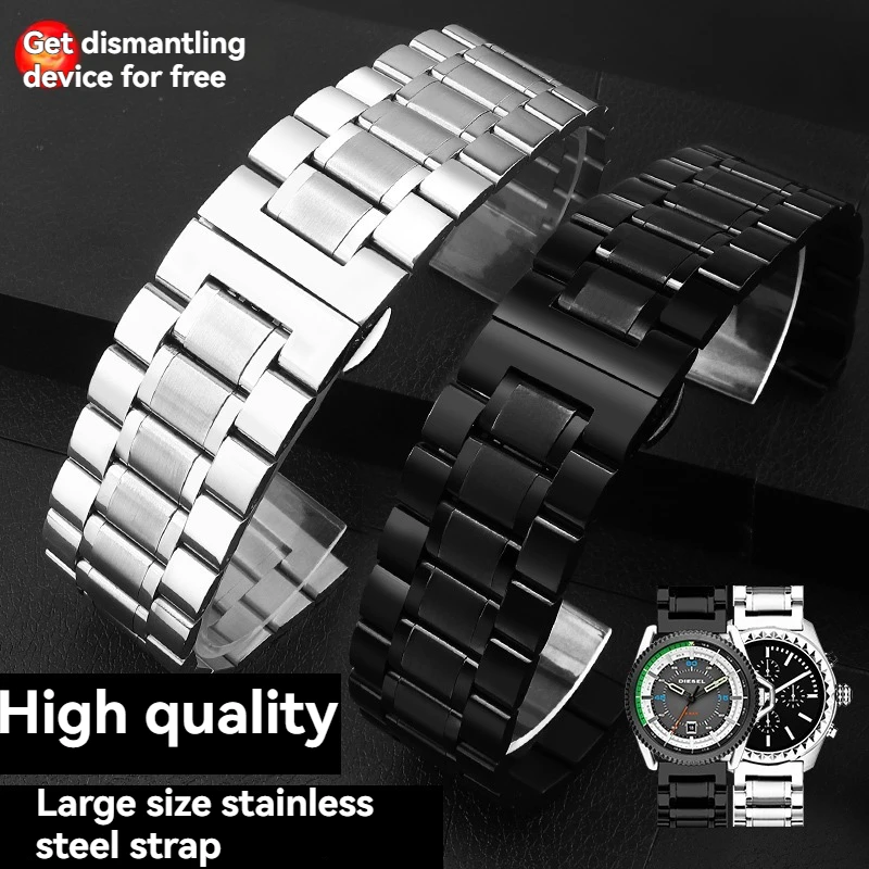 

26 28mm stainless steel watch band For Panerai Friday P1/M1/M2/S2/Q2/03 Men Silver Folding buckle stainless steel watch strap