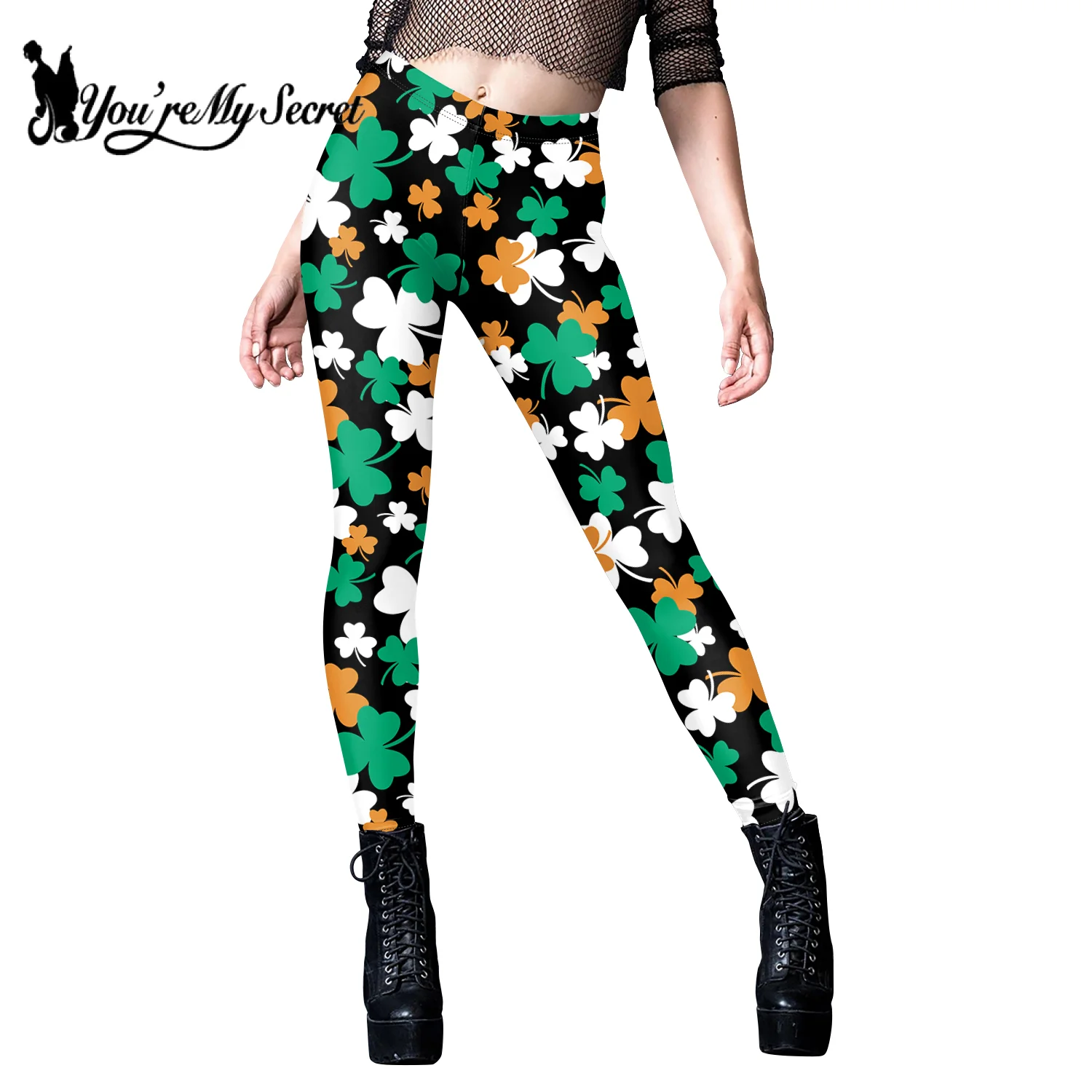 

[You're My Secret] Карнавальные леггинсы ко Дню Святого Патрика, забавные зеленые брюки с 3D-принтом, облегающий женский наряд для фестивалей и вечеринок