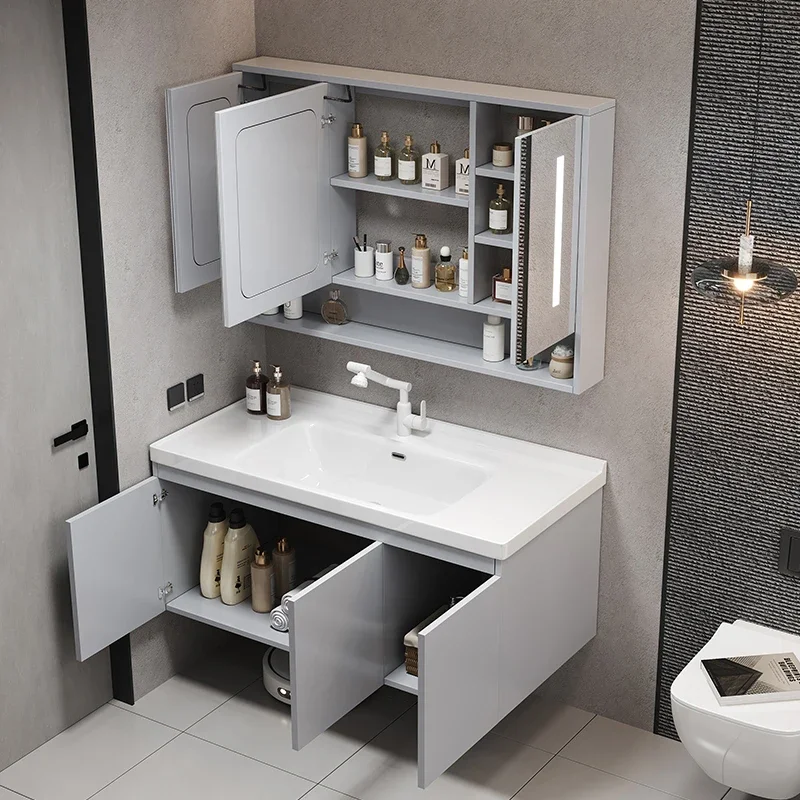

Partitions Wall Bathroom Cabinet Designs Oak Hidden Makeup Bathroom Cabinet Storage Mirror Show Luxury Gabinete Hotel Furniture
