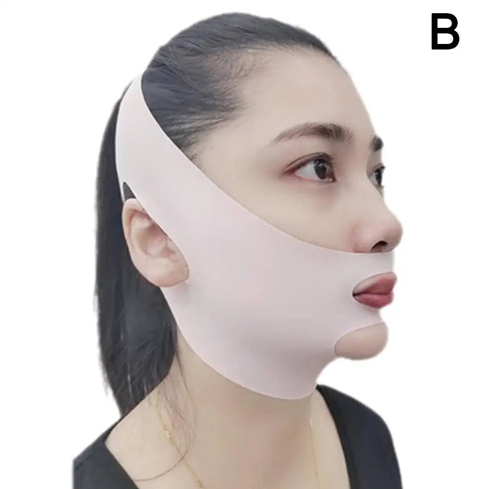 1pcs V-shape Beauty Sleep For Face Lifting Wrinkle Reduction Breathable Elastic Bandage For Jaw Tightening M6w4