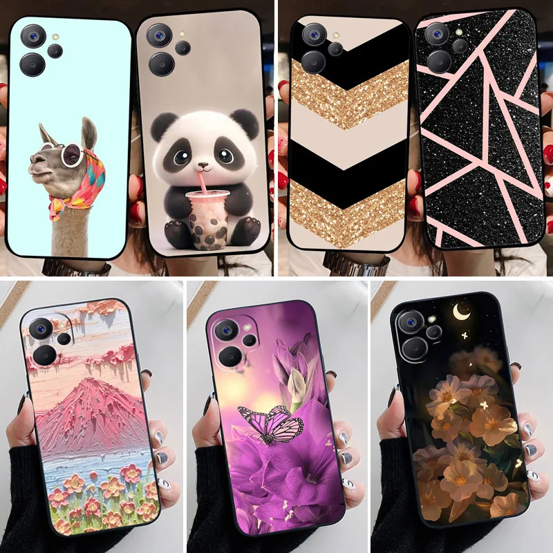 For Realme 9i Case RMX3491 Fashion Panda Painted Cover Silicone Soft TPU Phone Case For Realme 9i 5G RMX3612 Realme9i Fundas