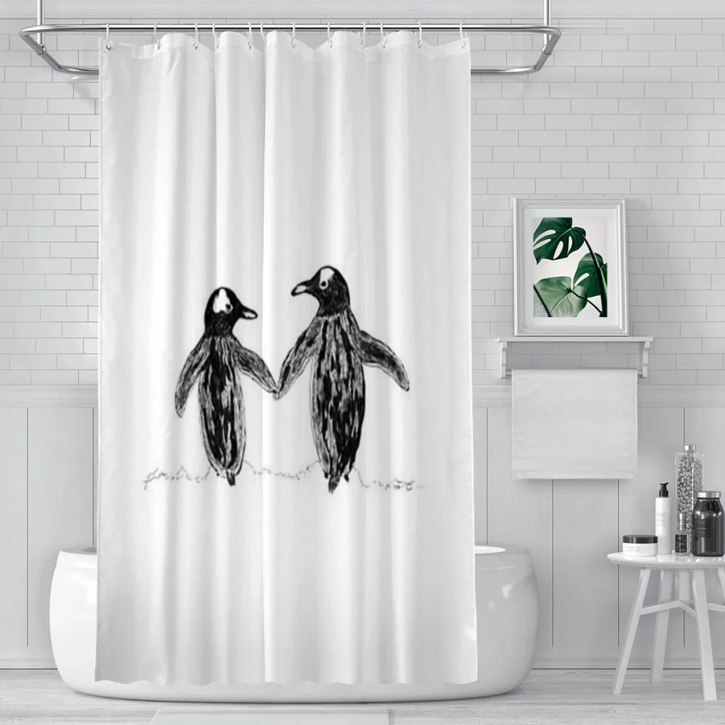 

Penguin lovers Bathroom Shower Curtains Waterproof Bath Curtain Bathroom Shower Accessories