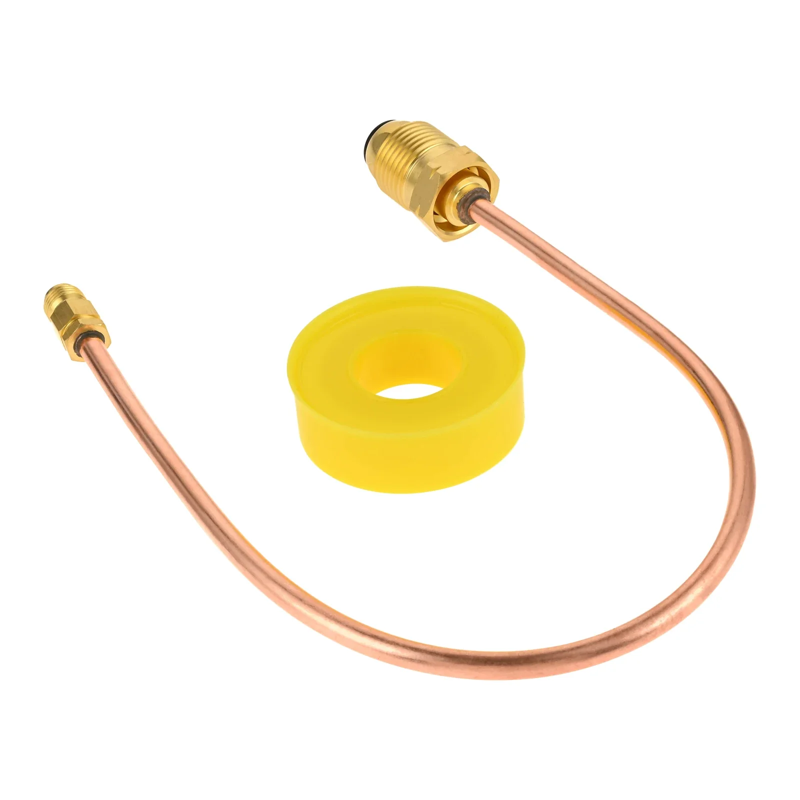 

Регулятор пропана, медная косичка POL x 1/4 дюйма, перевернутая мужская раструшка, автоматический переключающий регулятор, медная косичка - 15 дюймов