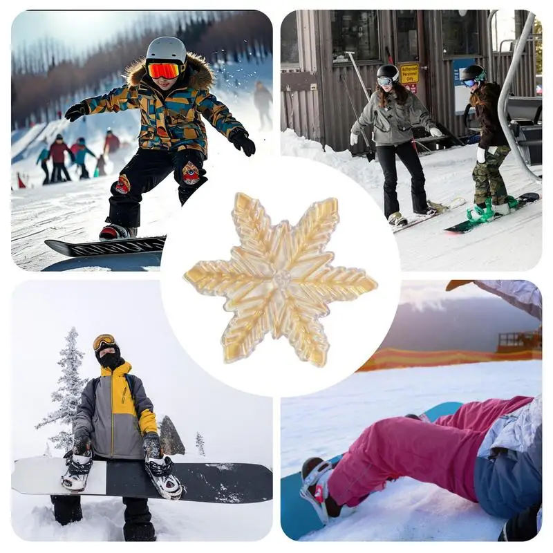 Bantalan Stomp papan salju, alas Stomp bentuk kepingan salju Anti selip desain 3D naik, bantalan Stomp Snowboard untuk kontrol Gripboard Optimal