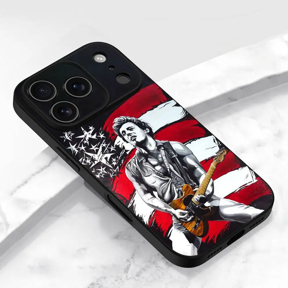 B-Bruce Springsteen Born in the USA Handyhülle für iPhone 17,16,15,14,13,12,11,Pro,Max,Plus,E,Air,Mini Schutzhülle in Schwarz