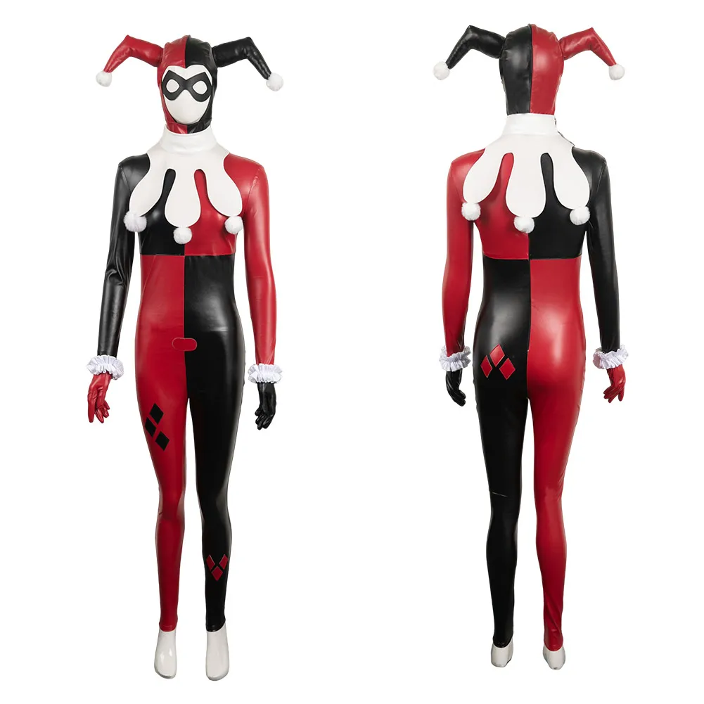 Suconsultant Quinzel Cosplay Costume pour femmes, combinaison pour filles adultes, équipement de sauna avec les yeux bandés, masque pour les yeux féminin, Halloween, carnaval imbibé