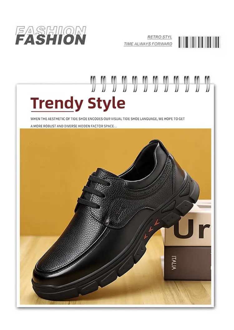 Zapatos Casuales de Cuero para Hombre, Suela Suave Antideslizante, Resistentes al Desgaste, Zapatos Formales de Negocios, Zapatos de Moda para Papá, Cómodos y Transpirables
