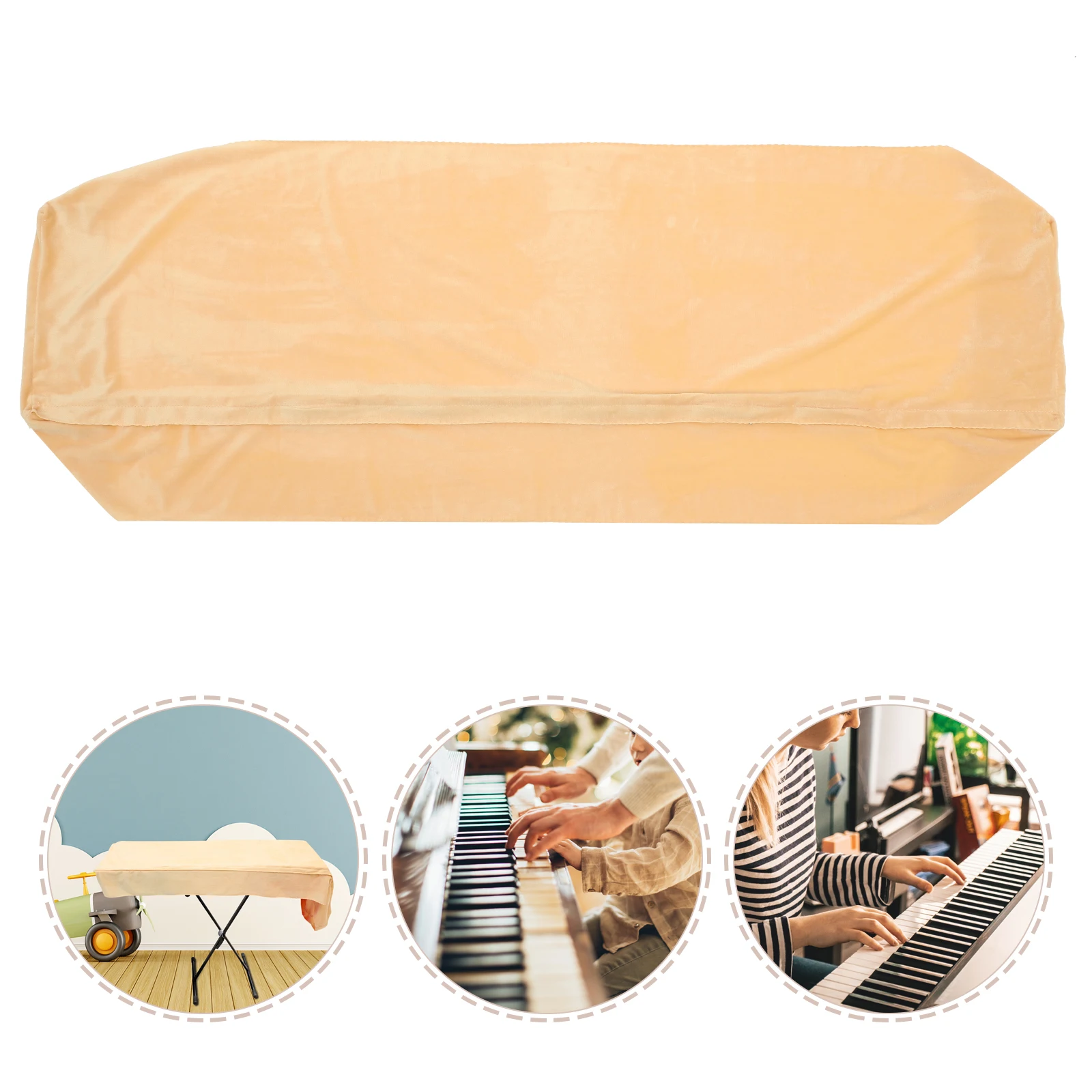 

Piano Keyboard Cover 88 Key Gray Felt Comfortable Touch Elegant Design Protective Accessory