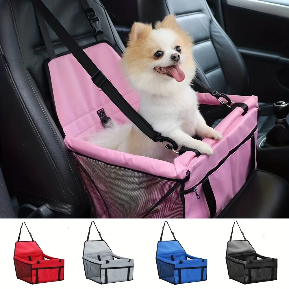 

Pet Reinforce Car Booster Seat for Dog Cat Portable and Breathable Bag with Seat Belt Dog Carrier Safety Stable for Travel Look