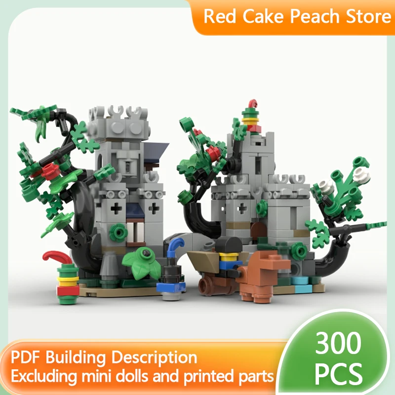 中世の城モデル MOC 組み立てブロック 中世の防御城 モジュール式テクノロジーギフト ホリデー組み立て 子供のおもちゃセット