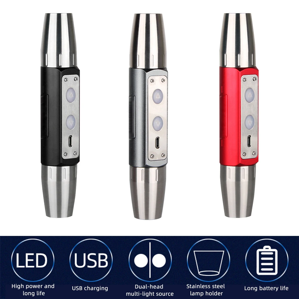 Four Light Source Strong Light Flashlight Identification with USB Charging Jewelry Jade Jade Identification Wenwan Beeswax