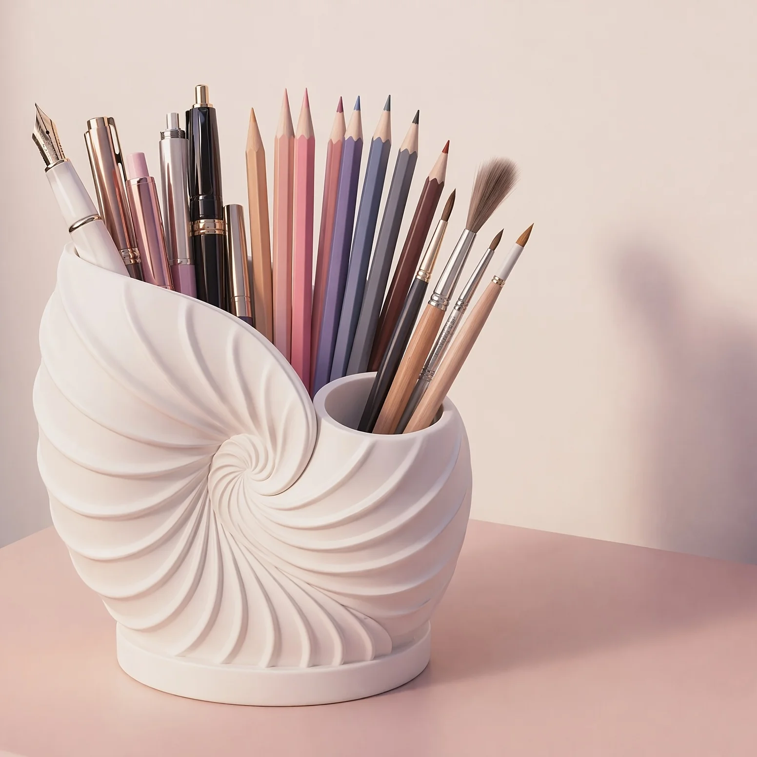 1-piece Ocean-themed Desktop Storage Box And Pen Holder Ornament, Nautical Style Desktop Organizer, Made Of Sturdy Pla JJ2153