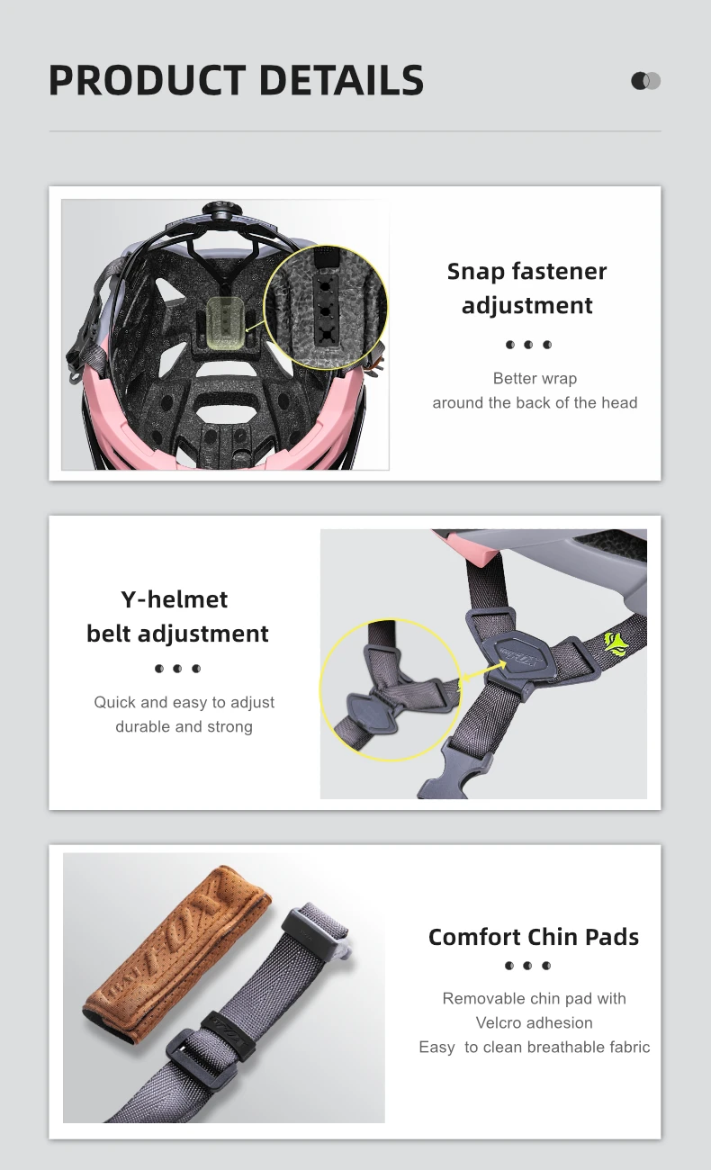 BATFOX Mountainbike-Helm mit austauschbarem, warmem Ohrenschutzfutter, Winter-Elektroroller-Sicherheitsausrüstung, MTB-Fahrradhelme – Detail 17