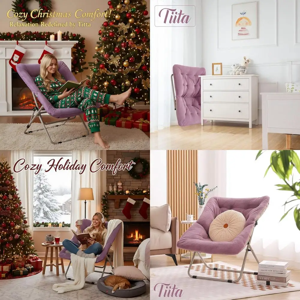 

Большой складной стул из искусственного меха для комфорта, подходит для детей, подростков и взрослых, идеально подходит для спален, гостиных и общежитий.