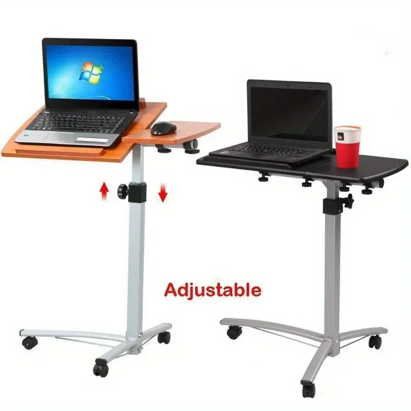 

Over The Bed Table w/Wheels Adjustable Hospital Home Laptop Tray Rolling