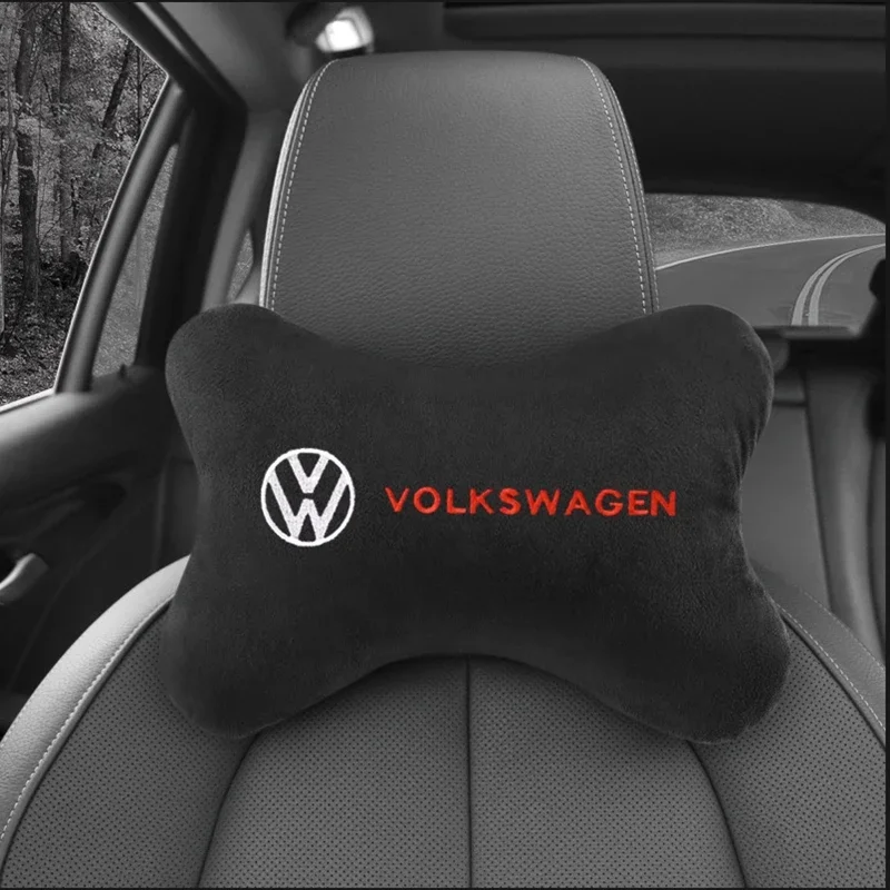 Car Headrest Cover Auto Seat Cover Head Neck Rest Pillow  for VW Volkswagen Golf Polo Passat Touran Jetta Car Styling