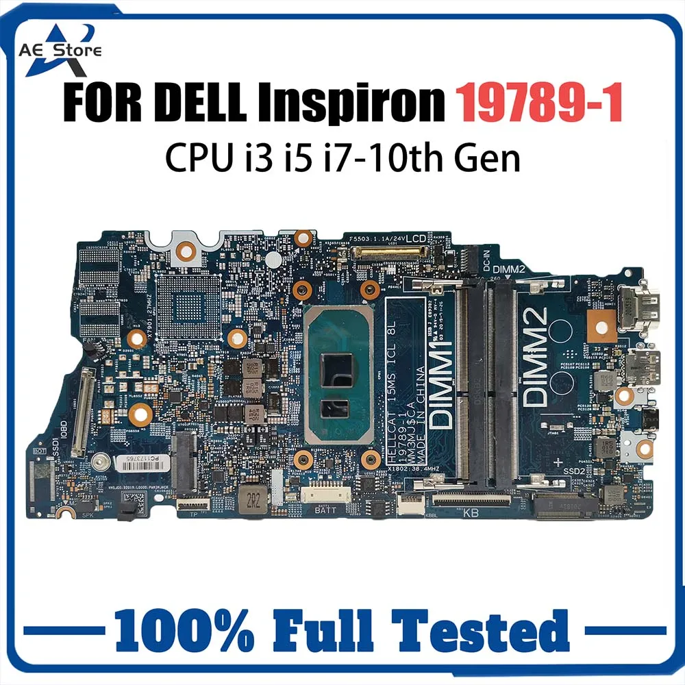 

Computer MainboardFor Dell Inspiron 15 7500 19789-1 0DG9M2 CN-0GVCY9 laptop Motherboard with i3 i5 i7 10th Gen CPU 100% tested