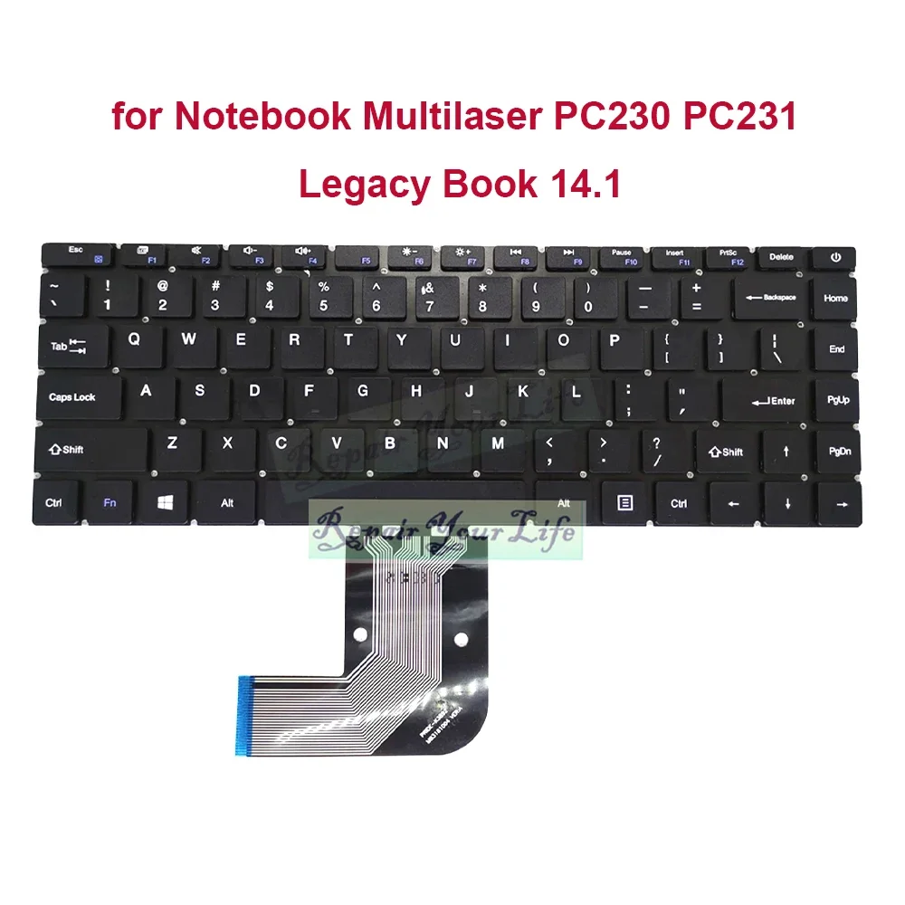 US English Keyboard for Multilaser PC230 PC231 Legacy Book 14.1 Notebook Replacement Keyboards MB3181004 PRIDE-K3892 YMS-0177-B